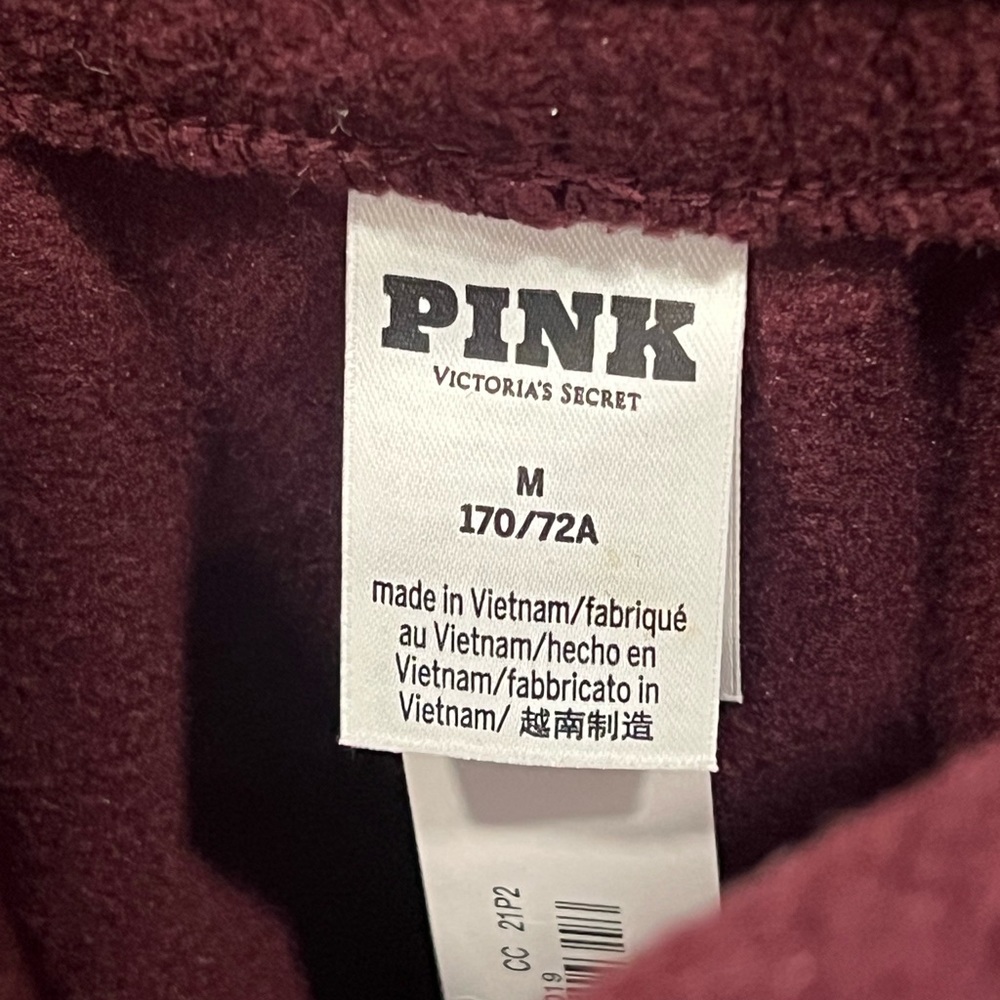 PINK Victoria's Secret Wide Leg Cargo Pants in Deep Burgundy - Picture 4 of 6